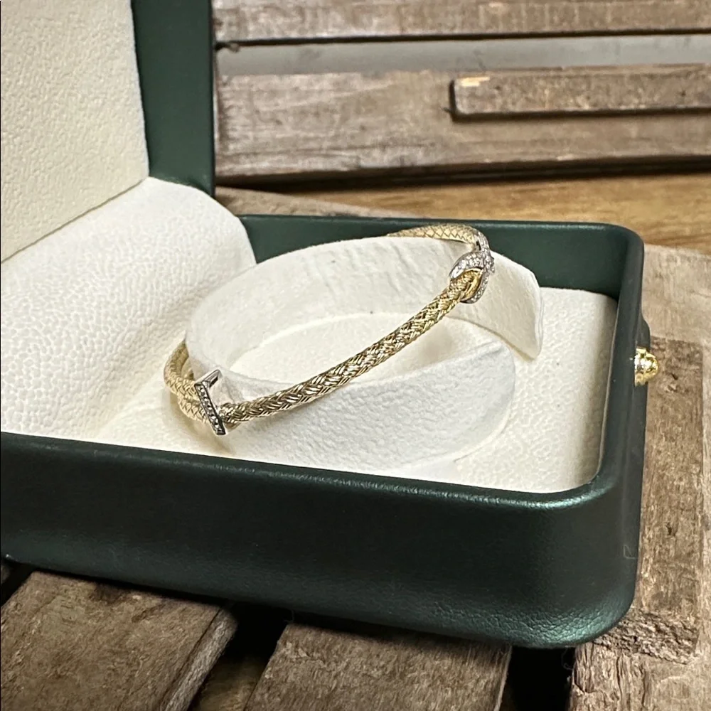 Charles Garnier nwot infinity gold silver 925 Peru stamped expandable bracelet - Picture 2 of 7